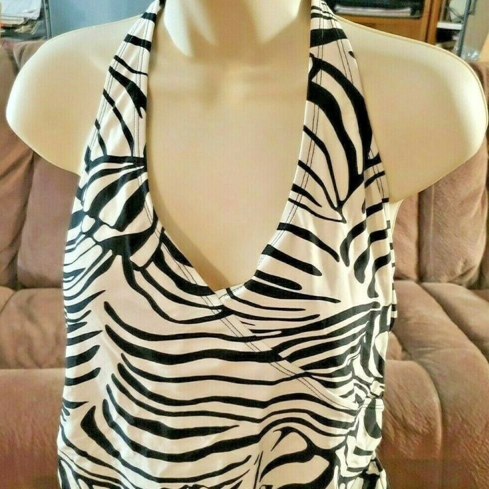 Jaclyn Smith Swimsuit Top Size 18 Zebra Print